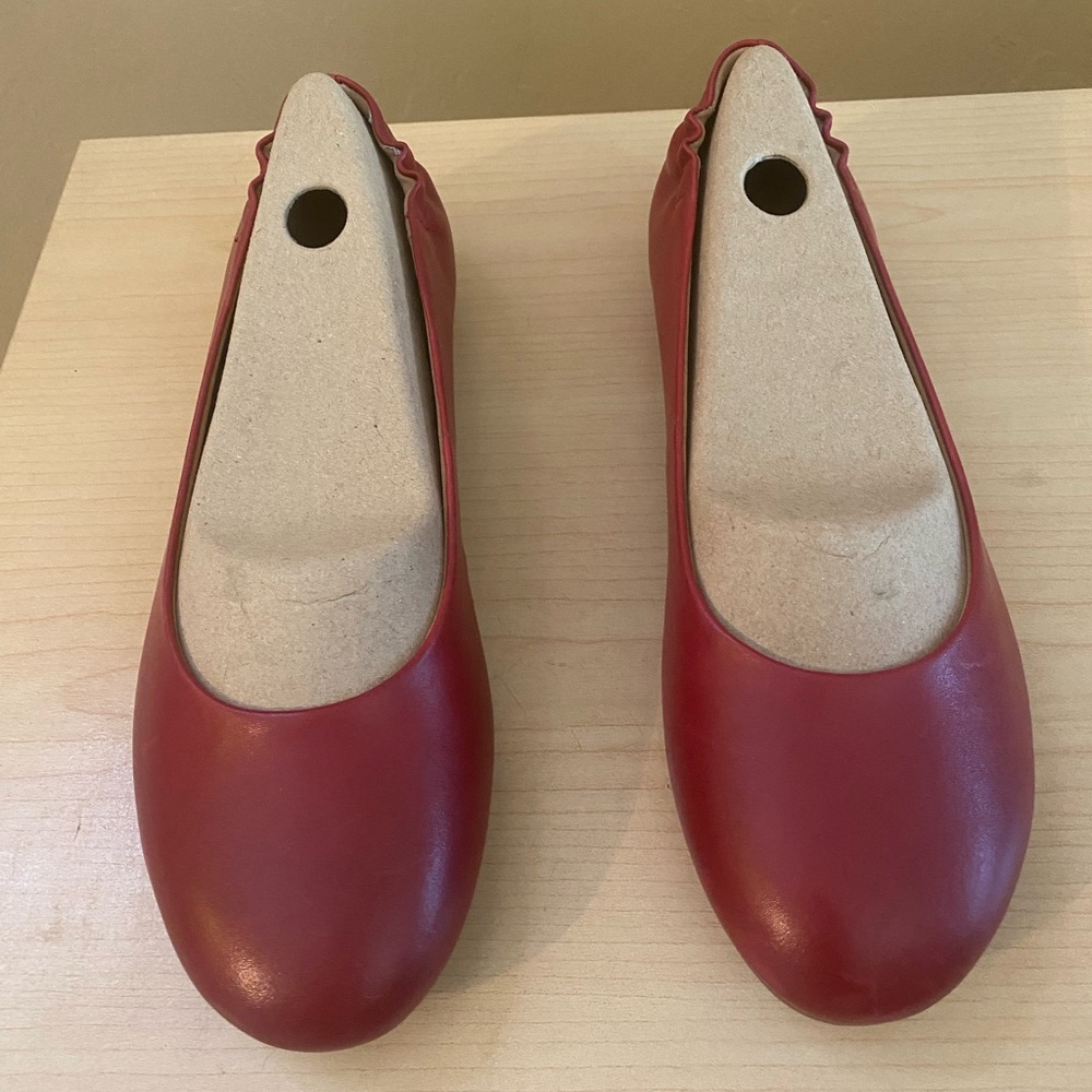 Mollie Red Leather Ballet Flats by Dansko